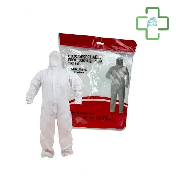 Buzo Desechable de Protección Química Tipo 5B/6B