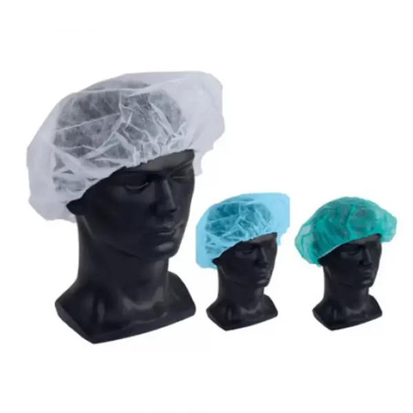 Gorro circular desechable de polipropileno 12g con goma elástica adaptable bolsa 100 unidades para uso profesional.