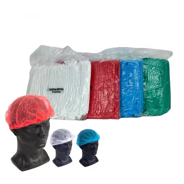 Gorro acordeón desechable de polipropileno 12g diámetro 550mm bolsa 100 unidades