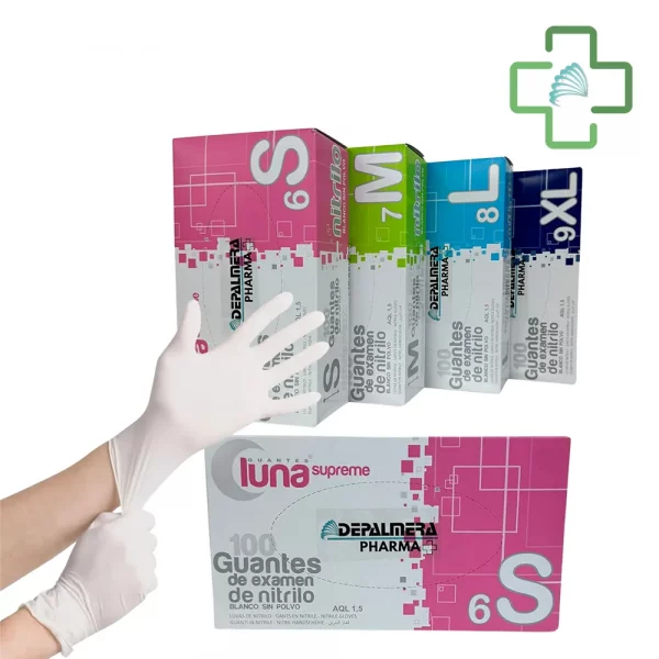 Guantes De Examen Desechables Supreme De Nitrilo - Blanco Sin Polvo 100uds.