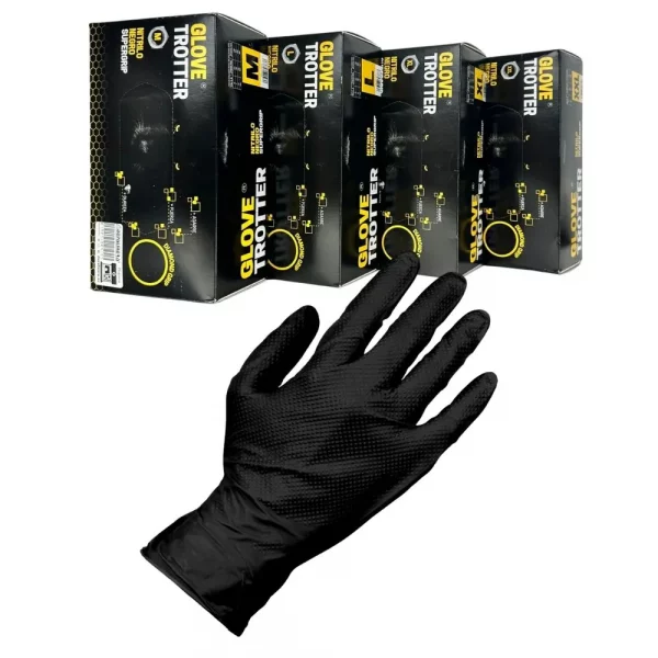 Guantes de Nitrilo Negro Supergrip Diamantado