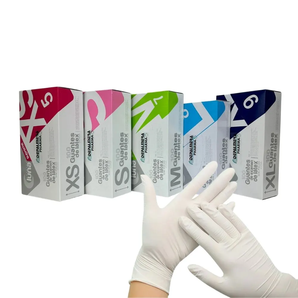 Guantes de examen Supreme Látex sin Polvo Luna 100 uds