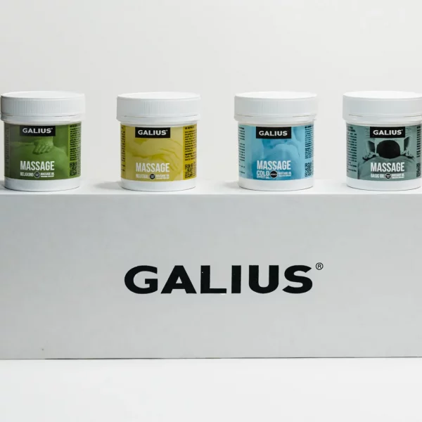 Pack 4 Aceites de Masaje Galius 100 ml – Efecto frío, neutro, relajante y básico