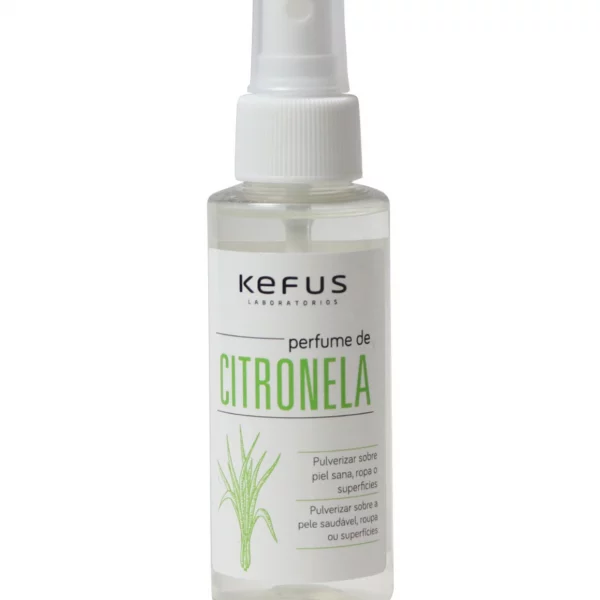 Perfume de Citronela Kefus 100ml, ideal para repeler insectos de manera natural y efectiva.