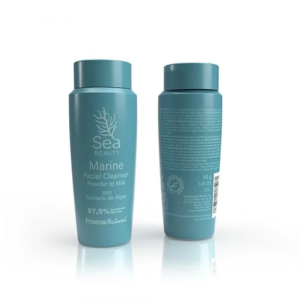 Limpiador facial marino en polvo Sea Beauty de Prisma Natural, frasco de 40g.