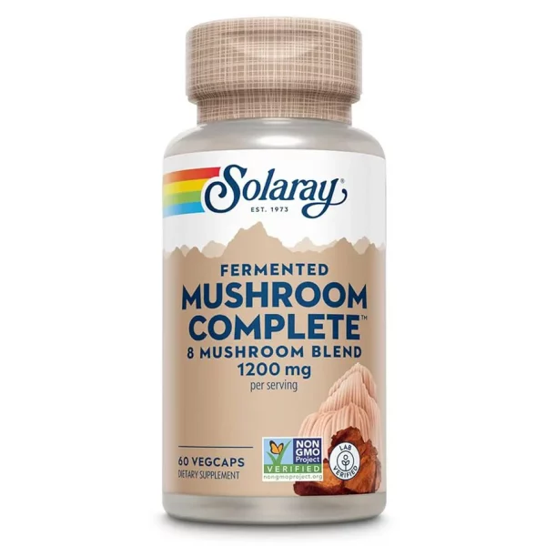 Mushroom Complete Solaray 60 cápsulas – Complejo de setas medicinales para defensas y energía