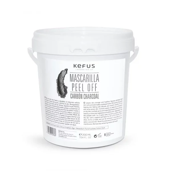 Mascarilla Peel-Off Kefus de Alginato y Carbón Activo 200 ml – Limpieza facial purificante y detox