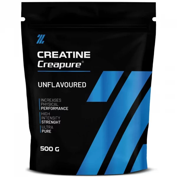 Creatina Creapure 500g, suplemento en polvo para mejorar el rendimiento deportivo.