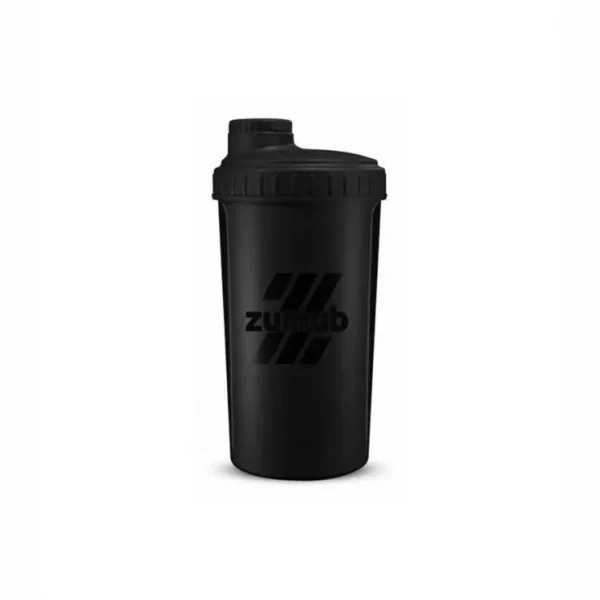 Shaker Power To Win 700 ML en color negro y rosa, diseñado para mezclar suplementos de manera eficiente.
