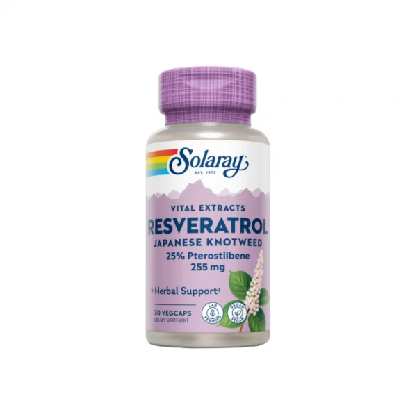 Resveratrol 250 mg Solaray – Antioxidante natural en cápsulas veganas para el bienestar celular