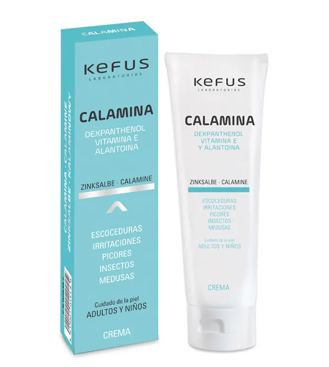 Crema Calamina Kefus 75g – Alivio para piel irritada, picor, rojeces y quemaduras solares