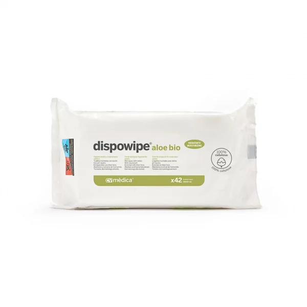Toallitas húmedas Dispowipe Aloe Bio CV Médica – limpieza e hidratación natural con aloe vera