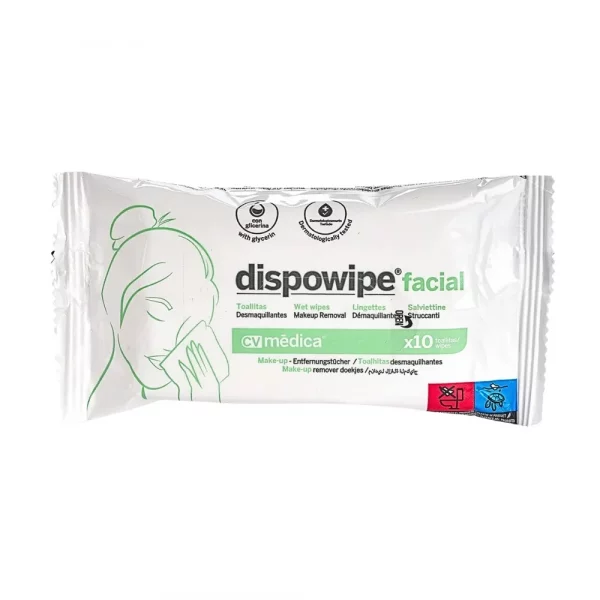 Toallitas faciales desmaquillantes desechables Dispomedic CV Médica 10 uds