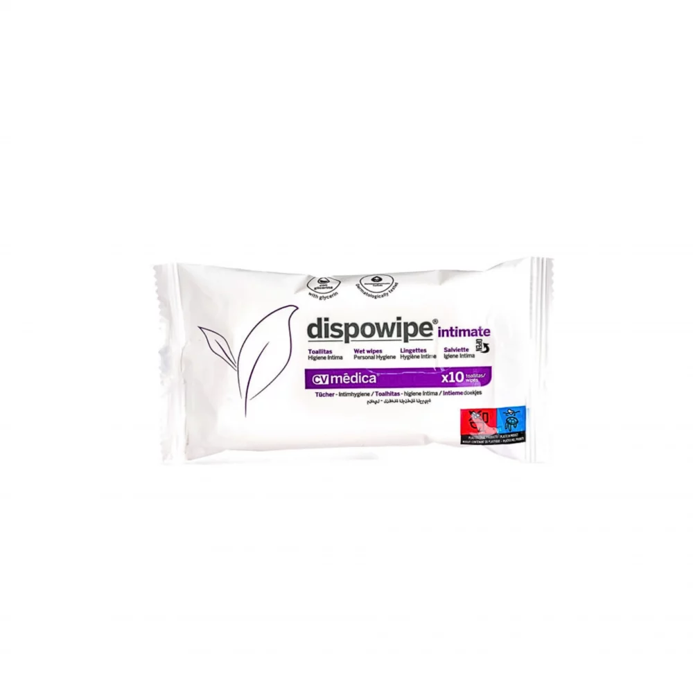 Toallitas íntimas Dispowipe CV Médica 10 uds – Higiene femenina práctica y respetuosa