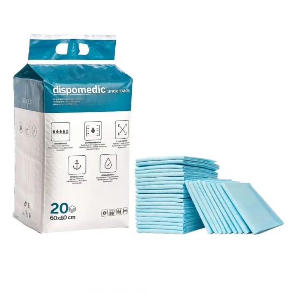 Empapador absorbente Dispomedic 60x60 cm CV Medica – paquete 20 unidades