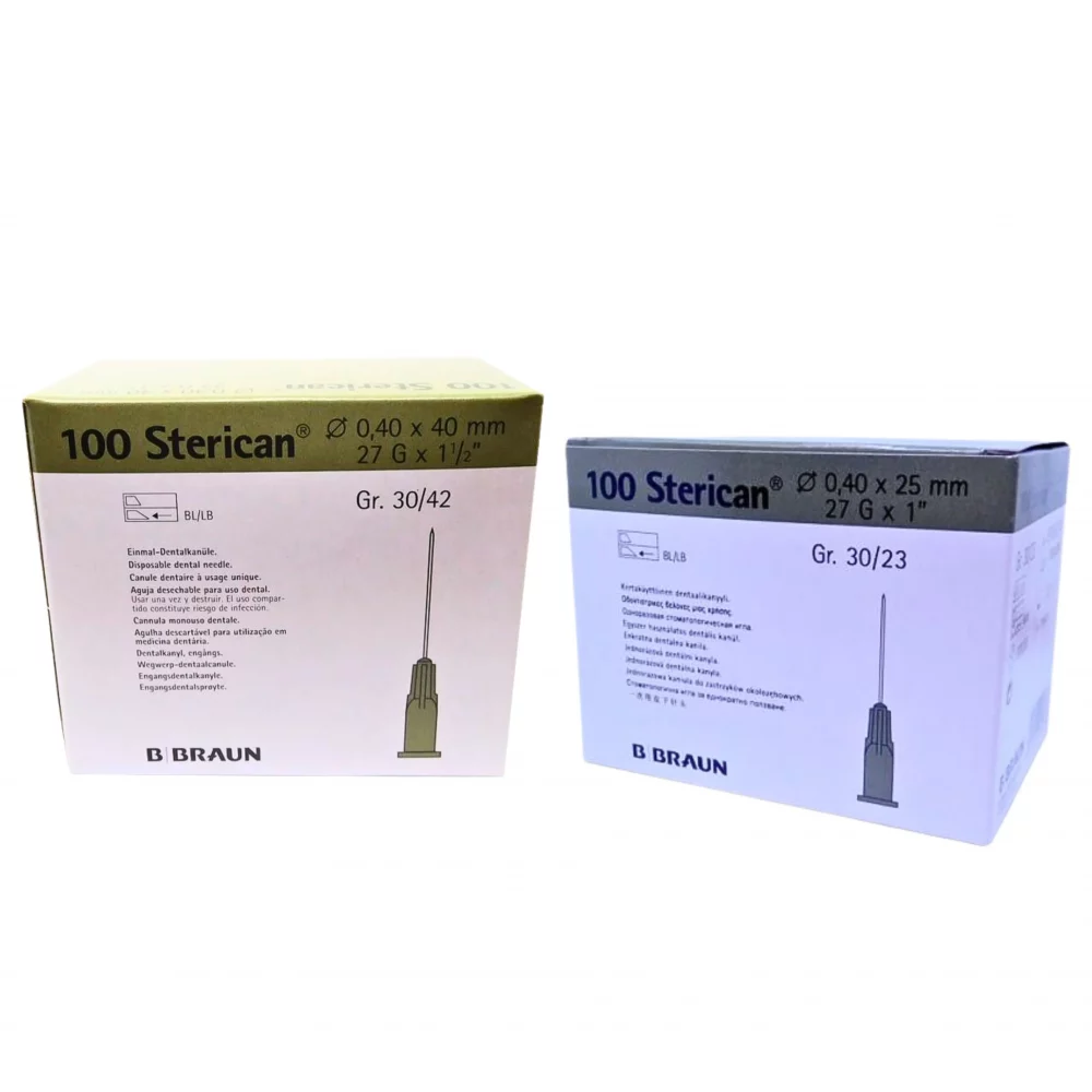 Aguja hipodérmica B. Braun 27G – 0,40 × 25 mm y 0,40 × 40 mm, estéril de un solo uso