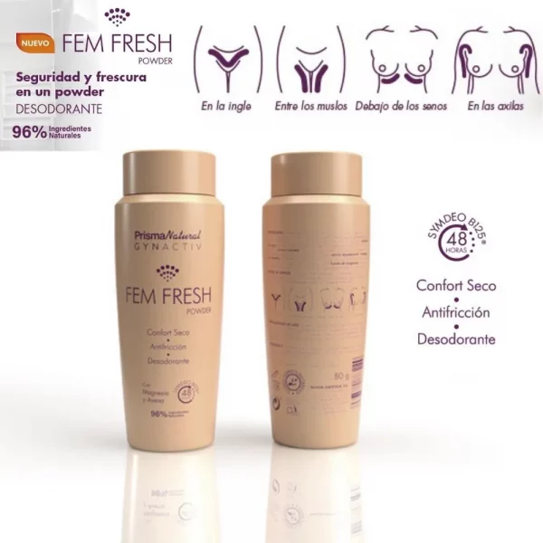 Gynactiv Fem Fresh Powder 80 g – Polvo íntimo sin talco para frescor y protección