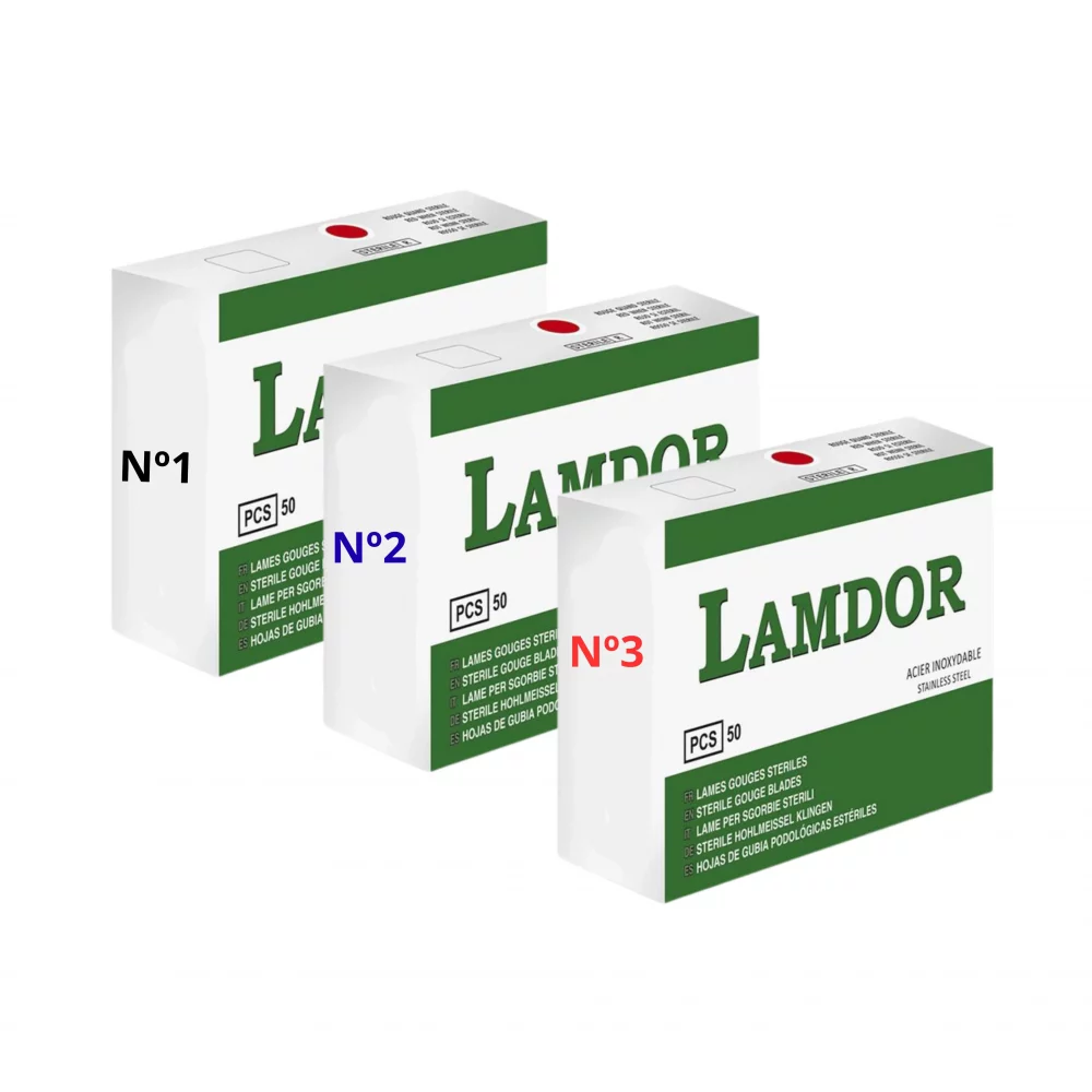 Gubias estériles desechables Lamdor nº 1, 2 y 3 – 50 unds