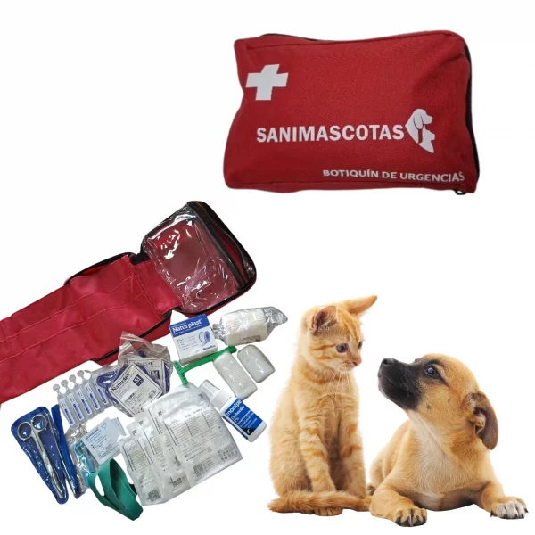 Botiquín de primeros auxilios para mascotas Sanimascotas con clorhexidina y extractor de garrapatas