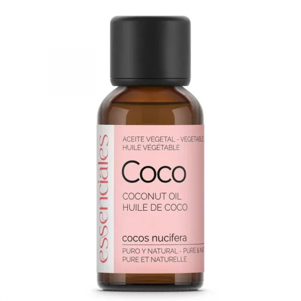 Aceite de Coco Esenciales 30 ml prensado en frío, hidratante natural para piel y cabello