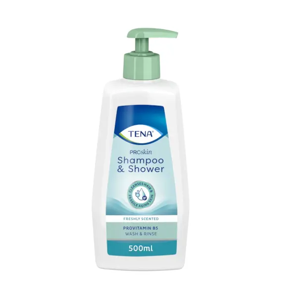 TENA Gel-Champú 500 ml – Limpieza e hidratación para piel y cabello sensible