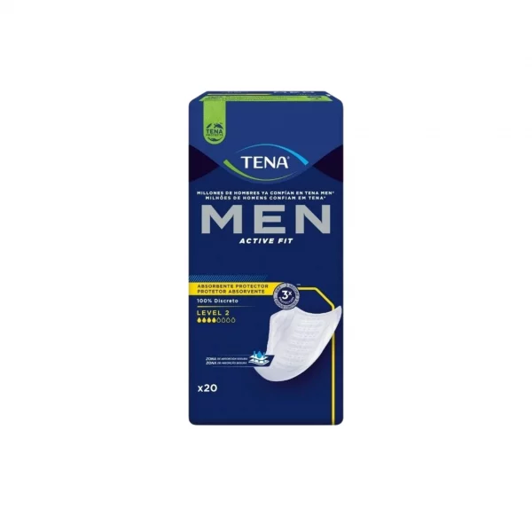 TENA Men Active Fit Level 2 20 unidades – Protector masculino para pérdidas moderadas de orina