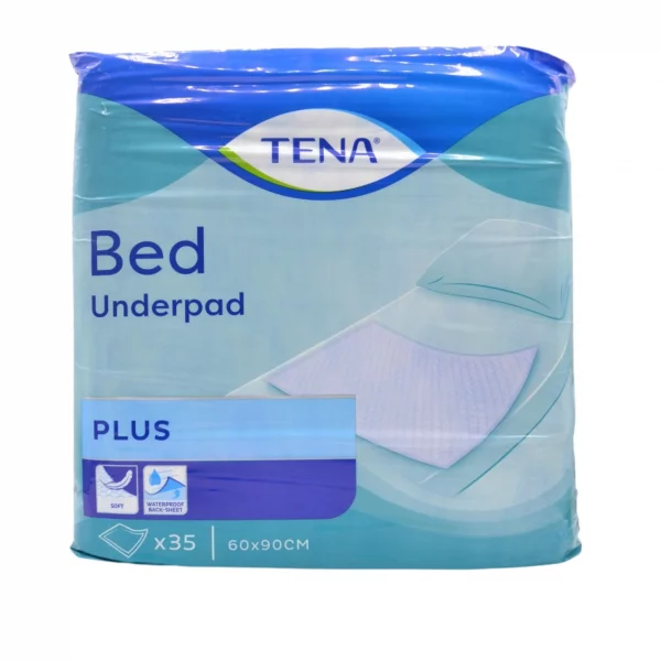 TENA Bed Plus 60x90 cm – Pack de 35 protectores absorbentes para camas