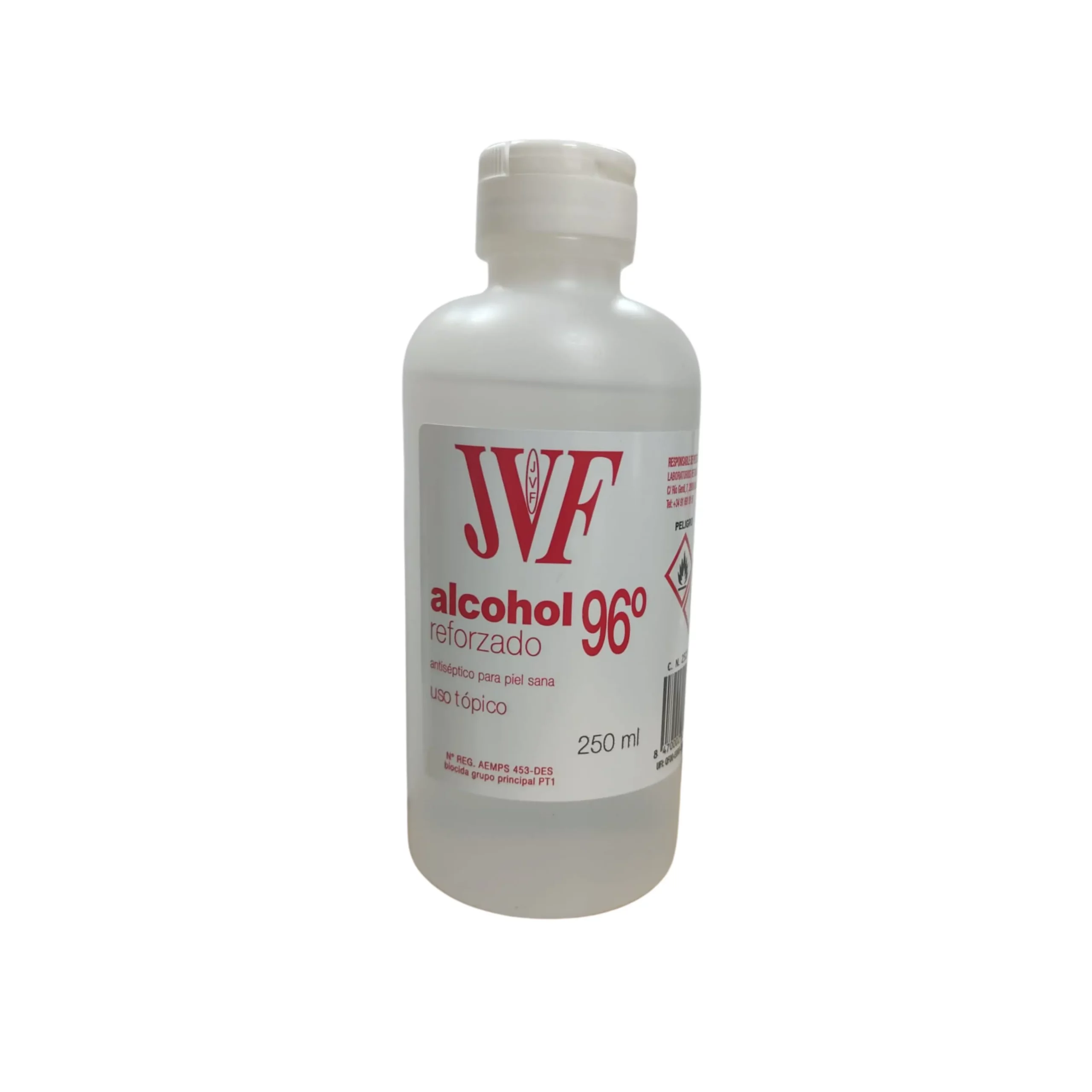 Alcohol 96 JVF 250 ml antiséptico para desinfección de piel sana