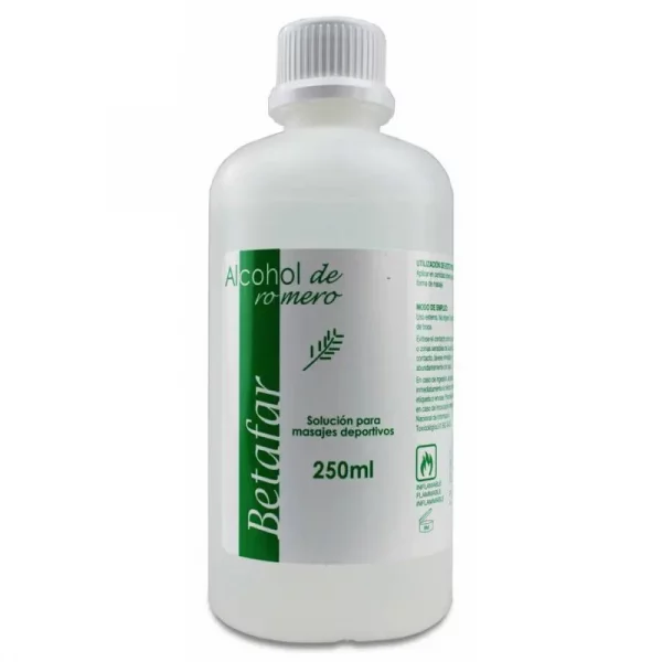 Alcohol de romero Betafar 250 ml para masajes y piernas cansadas