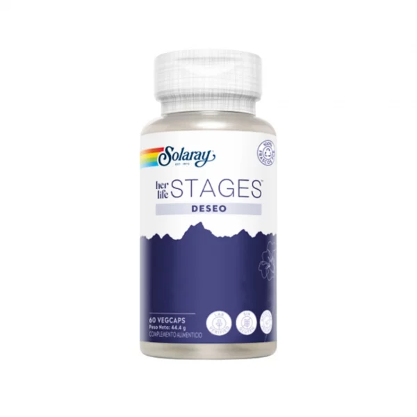 Bote de Solaray Deseo Stages 60 VegCaps para el deseo y apoyo hormonal
