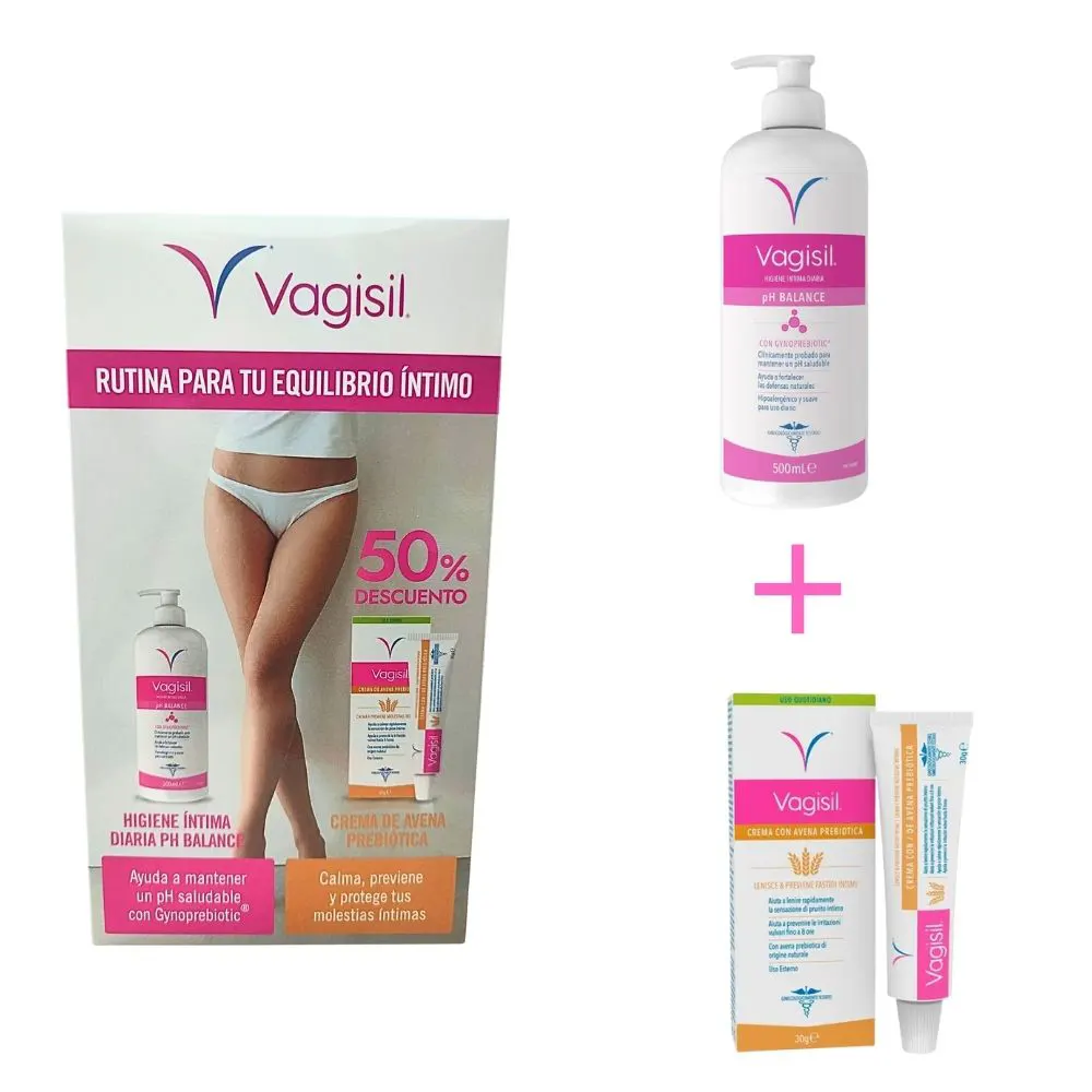 Rutina Equilibrio Íntimo Vagisil – Gel pH Balance + Crema de Avena Prebiótica