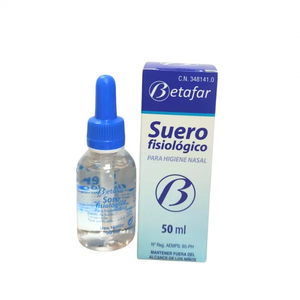 Suero fisiológico Betafar 50 ml formato pipeta para higiene infantil nasal y ocular