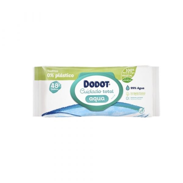 Paquete de 48 toallitas Dodot Plastic Free sin plastico y con 99 por ciento de agua