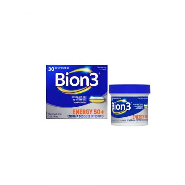 Bion3 Energy 50 mas con 30 comprimidos multivitaminico para adultos