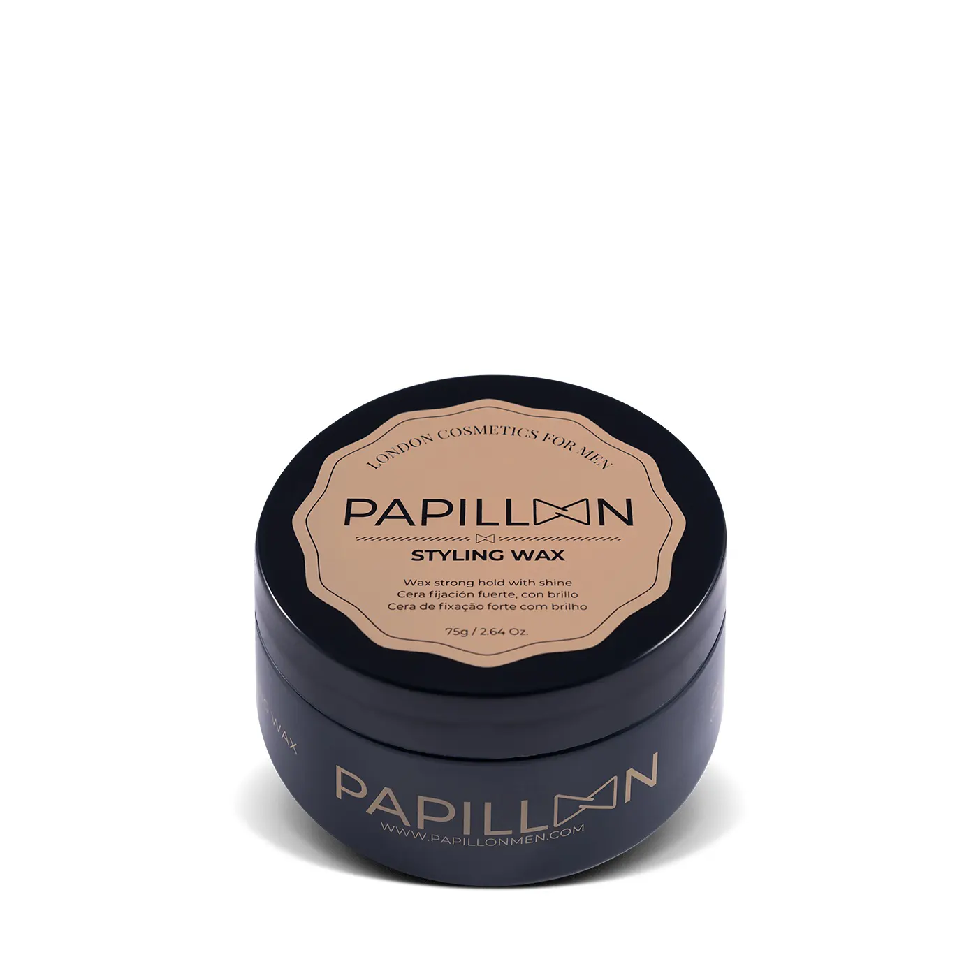 Tarro de cera para el pelo Papillon Styling Wax de 75 gramos para definicion y control