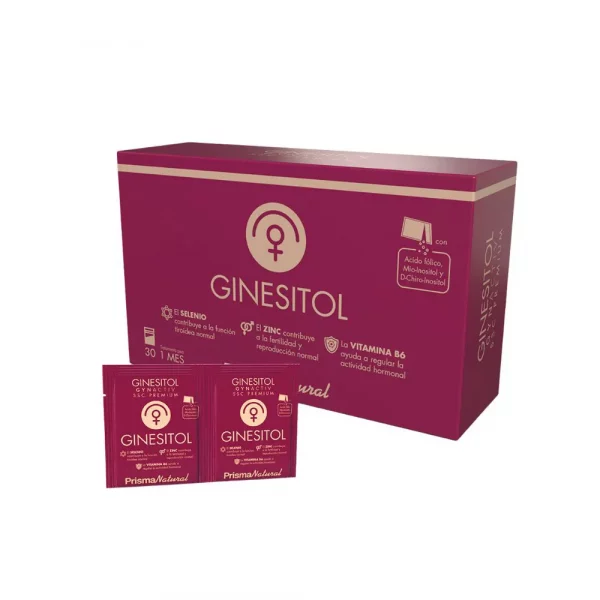Prisma Natural Gynactiv Ginesitol 30 sobres para el equilibrio hormonal femenino.