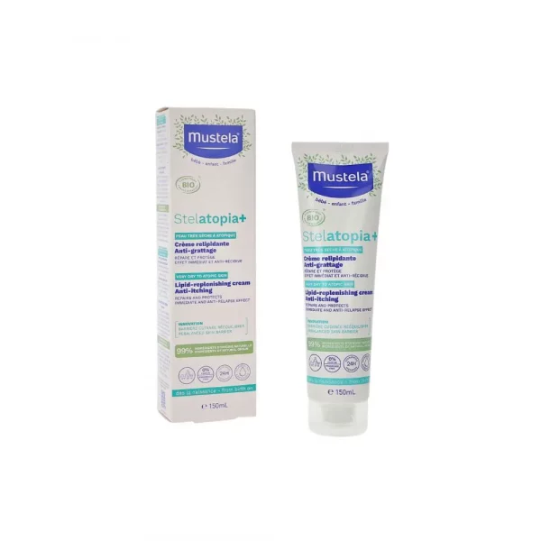 Mustela Stelatopia crema facial emoliente para piel atópica del bebé