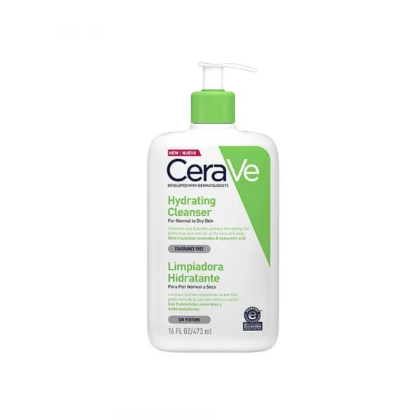CeraVe Limpiadora Hidratante 473 ml limpiador facial piel normal a seca con ceramidas