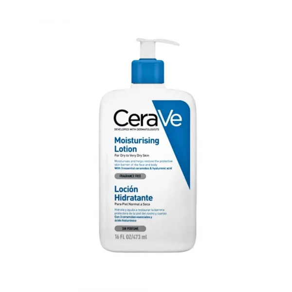 CeraVe Loción Hidratante 473 ml piel normal a seca con ceramidas y ácido hialurónico