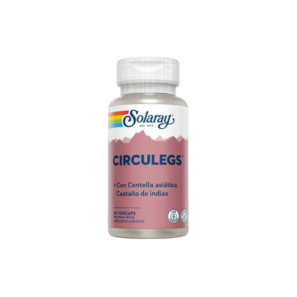 Solaray Circulegs 60 Vegacaps suplemento para favorecer la circulación y piernas cansadas