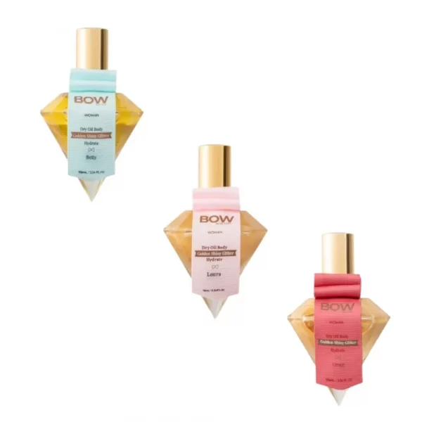 Coleccion Aceite Corporal Seco Bow New York 75ml Grace Loura y Betty hidratacion satinada.