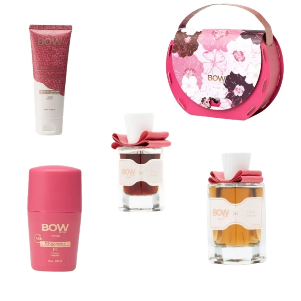 Gama completa de productos Bow New York Grace inspirada en Olympea colonia crema y desodorante