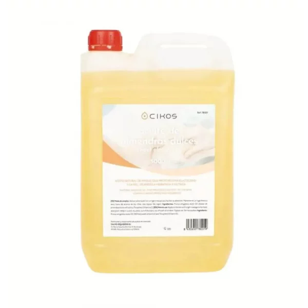 Garrafa de 5 litros de Aceite de Almendras Dulces Cikos con asa y tapón de seguridad.