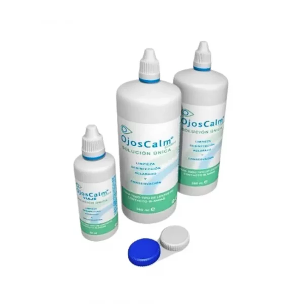 Ojos Calm Tiedra solución lentes contacto 2x360ml + 60ml + portalentes